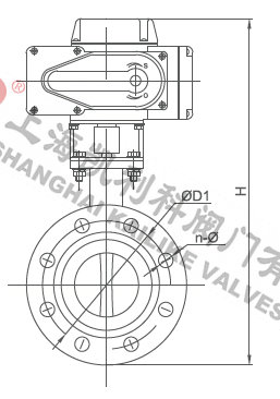 D941X不銹鋼電動(dòng)法蘭蝶閥外形結構圖